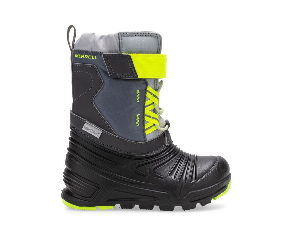 Merrell Støvler Børn - Snow Quest Lite 2.0 Waterproof Jr. - Sort/Grå/Grøn - GDX762081